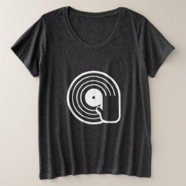 ブラック・ビニール・レコード・アルバム・スピニング クールDJ Tシャツ