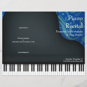 ブラック・ピアノ・オン・ブルー・フォールディング・リサイタル・プログラム
