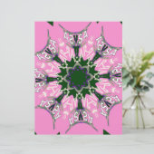 ブラック&ピンクかわいいフローラファッションモティーモモモノグラム (スタンド正面)