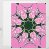 ブラック&ピンクかわいいフローラファッションモティーモモモノグラム (正面/裏面)