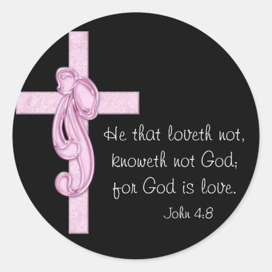 ブラック（ピンクのクロス&ボウ付き） ラウンドシール (正面)