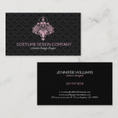 ブラック&ピンクのコスチュームデザインロゴ 名刺 (正面/裏面)