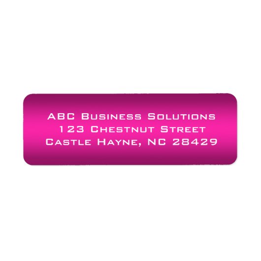 ブラック&ピンクのビジネス差出人住所シール ラベル (正面)
