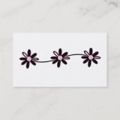 ブラック&ピンクのフローラフェミニンハンドバッグ 名刺 (裏面)