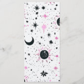 ブラック+ピンクの天体太陽月星の結婚式 メニュー (裏面)