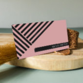 ブラック&ピンクの抽象芸術フェミニンライン 名刺