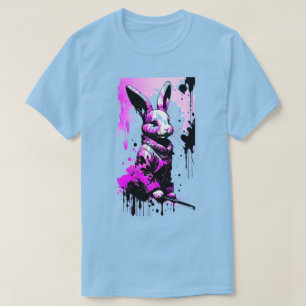 ブラック&ピンクイースターバニーホリデーTシャツ Tシャツ