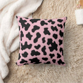 ブラック&ピンクカウコウィドプリント クッション (ブランケット)