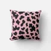 ブラック&ピンクカウコウィドプリント クッション (正面)