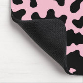 ブラック&ピンクカウコウィドプリント マウスパッド (コーナー)