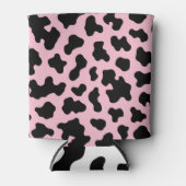 ブラック&ピンクカウコウィドプリント 缶クーラー (正面)