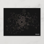 ブラック&ピンクグランギーハート音楽テーマ結婚ズ ポストカード (裏面)