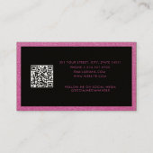 ブラック&ピンクグリッターロイヤリティカードお客様の報酬 名刺 (裏面)