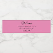 ブラック&ピンクシンプルのエレガントミニマ結婚リスト ペットボトルラベル (シングルラベル)