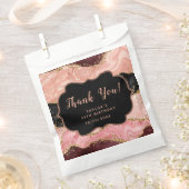 ブラック&ピンクシークンズアゲイト誕生日サンキューサンキュー フェイバーバッグ (クリップ留めされた状態)