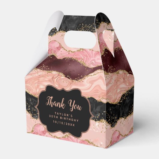 ブラック&ピンクシークンズアゲイト誕生日サンキューサンキュー フェイバーボックス (正面サイド)