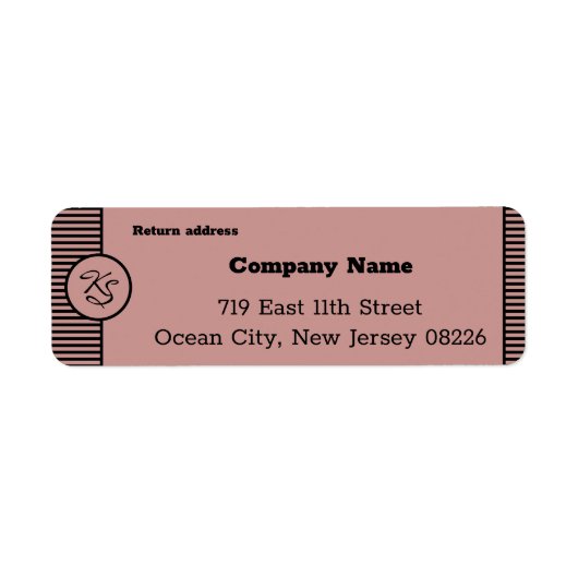 ブラック&ピンクスモールカンパニーカスタム文字&イニシャル ラベル (正面)