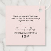 ブラック&ピンクスモールビジネスサンキューパッケージラベル フェイバータグ (裏面)