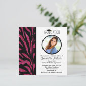 ブラック&ピンクゼブラフォトグラジェル招待状 招待状 (スタンド正面)