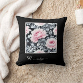 ブラック&ピンクトワフランスのールハンプトンスタイル クッション (ブランケット)