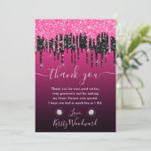 ブラック&ピンクドリッピンググリッタースイーツ16 サンキューカード (スタンド正面)