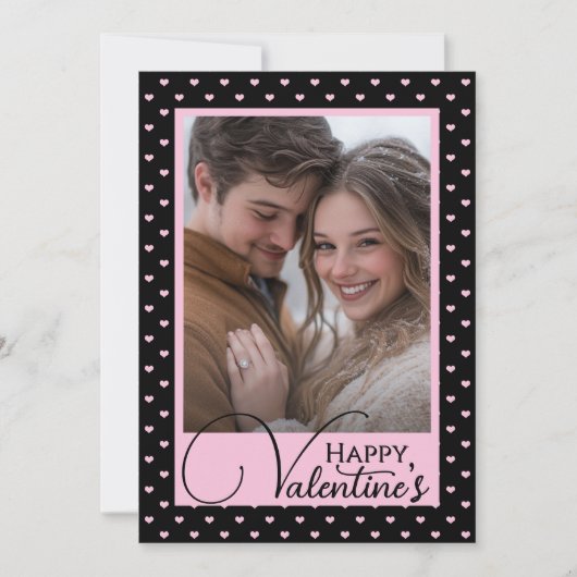 ブラック&ピンクハートハッピーバレンタインカスタムの写真 シーズンカード (正面)