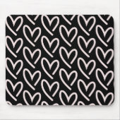 ブラック&ピンクハート マウスパッド (正面)