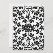 ブラック&ピンクバタフライフローラブライダルシャワー 招待状 (裏面)