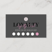 ブラック&ピンクビジネスロゴQRコードロイヤリティ 名刺 (正面)