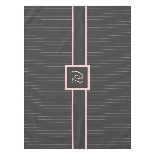 ブラック（ピンクピンプリペスタブレクロース） テーブルクロス (正面)