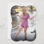 ブラック&ピンクフォト卒業パーティー招待状 招待状 (裏面)