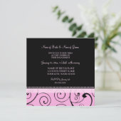 ブラック&ピンクフォト婚約パーティ招待状 招待状 (スタンド正面)