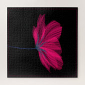 ブラック&ピンクフラワークラシーフローラアートの挑戦 ジグソーパズル (横)