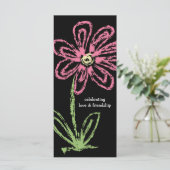 ブラック&ピンクフラワーバレンタインデフレンドシップカード (スタンド正面)