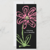 ブラック&ピンクフラワーバレンタインデフレンドシップカード (正面)