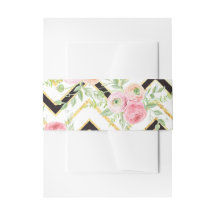 ブラック&ピンクフローラベリーバンド