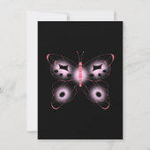 ブラック&ピンクフローラレース結婚の記念日 サンキューカード (裏面)