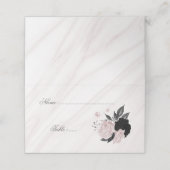 ブラック&ピンクフローラ大理石座席表 プレイスカード (外部開封)