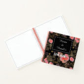 ブラック&ピンクフローラ愛するラブブック ノートブック (内部)
