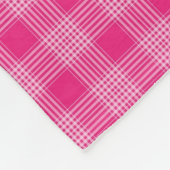 ブラック&ピンクプレイドフリースブランケット フリースブランケット (角)