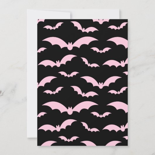 ブラック&ピンクペーストウィーン不気味ハローウィンパーティ 招待状 (裏面)