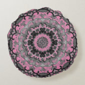 ブラック&ピンクマンダララウンドピロー ラウンドクッション (裏面)