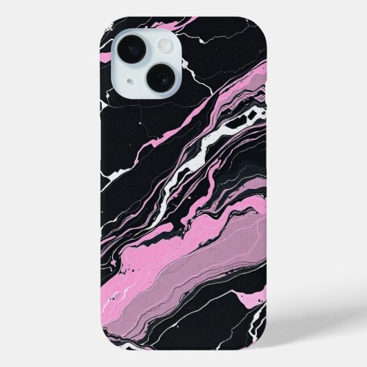 ブラック&ピンクマーブル Case-Mate iPhoneケース (裏面)