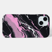 ブラック&ピンクマーブル Case-Mate iPhoneケース (裏面 (横))