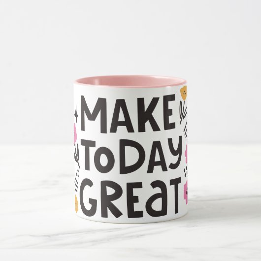 ブラック&ピンクメイク素晴らしトゥデイMUG マグカップ (中央)