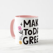 ブラック&ピンクメイク素晴らしトゥデイMUG マグカップ (正面左)