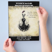 ブラック&ピンクヴィンテージドレスブティックまたはビジネス チラシ (手)