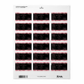 ブラック&ピンク化粧品ドロッパーボトル ラベル (フルシート)