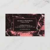 ブラック&ピンク抽象芸術大理石 名刺 (裏面)