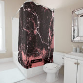 ブラック&ピンク抽象芸術 シャワーカーテン (インサイチュ)